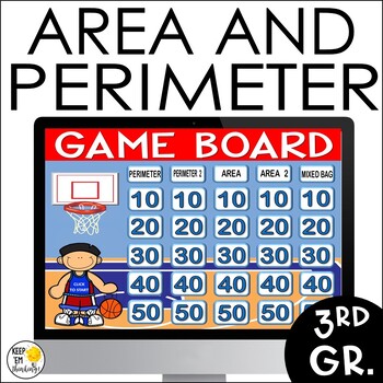 Preview of 3rd Grade Area And Perimeter PowerPoint Game Show -  Jeopardy Style Game