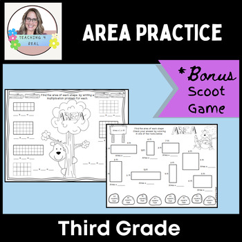 Preview of 3rd Grade Area Practice and Scoot Game