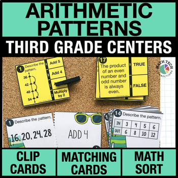 Preview of 3rd Grade Arithmetic Patterns Math Centers - 3rd Grade Math Games