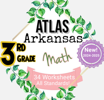 Preview of 3rd Grade Arkansas Math Practice, NEW STANDARDS FOR 2024!; ATLAS Prep