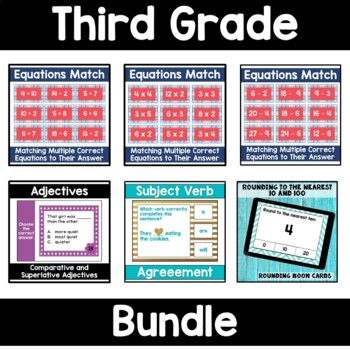 Preview of 3rd Grade BOOM Bundle | Third Grade Digital Task Cards