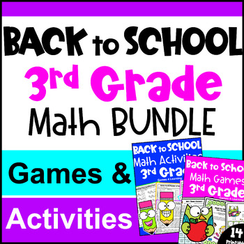 Preview of 3rd Grade BUNDLE - Back to School Math Activities with Games & Worksheets