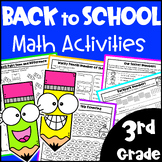 3rd Grade Back to School - Fun Math Activities Worksheets 