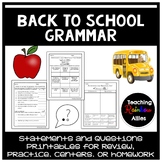 3rd Grade Back to School Grammar Printables-Statements and