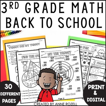 Preview of 3rd Grade Back to School Math NO PREP Packet