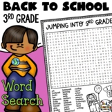 3rd Grade Back to School Word Search Puzzle First Week of 