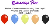 3rd Grade Balloon Pop - Measurement and Data (3MD1, 3MD2)