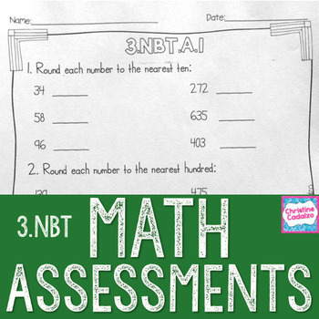 Preview of 3rd Grade Base Ten Math Assessments