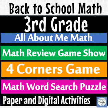 Preview of 3rd Grade Beginning of Year Math Review 3rd Grade Back to School Math Review