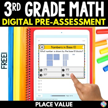 Preview of FREE 3rd Grade Beginning of the Year Math Assessment - 2nd Grade Place Value