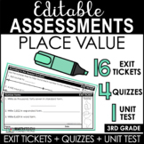 3rd Grade Beginning of the Year Math Assessments Place Val