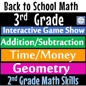Preview of 3rd Grade Beginning of the Year Math Review Game 2nd Grade Math Spiral Review