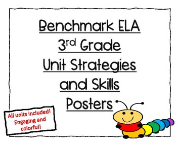 Preview of 3rd Grade Benchmark ELA Unit Skills and Strategies Posters All Units
