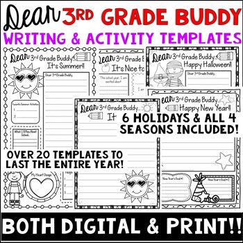 Preview of 3rd Grade Buddy-Pen Pal Writing & Activities