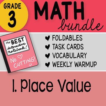 Preview of Math Doodle - 3rd Grade Math Doodles Bundle 1. Place Value  - FREEBIE!