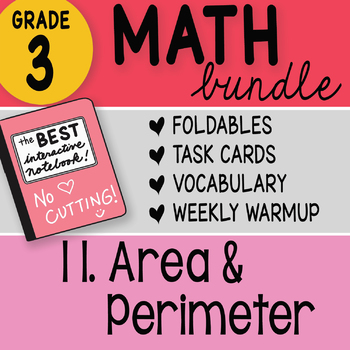 Preview of 3rd Grade Math Doodles Bundle 11. Area and Perimeter