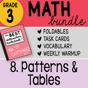 Preview of 3rd Grade Math Doodles Bundle 8. Patterns and Tables