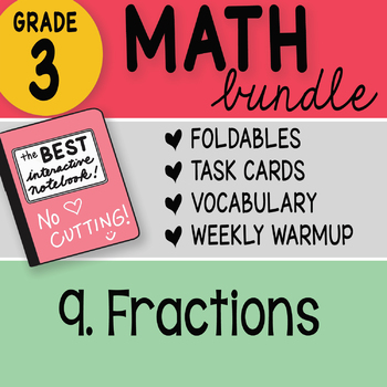 Preview of 3rd Grade Math Doodles Bundle 9. Fractions