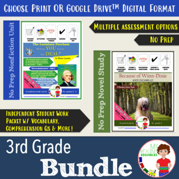 Preview of 3rd Grade Bundle: Winn-Dixie & LA Purchase (Print + DIGITAL)