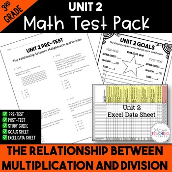 Preview of The Relationship B/t Multiplication & Division Printable Test Pack {3rd Unit 2}