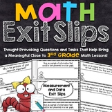 3rd Grade Math Exit Slips | Measurement and Data