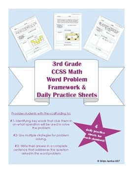 Preview of 3rd Grade CCSS Aligned Word Problem Daily Practice