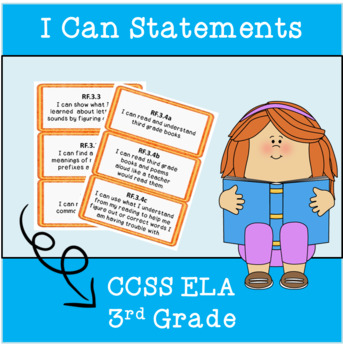 Preview of 3rd Grade CCSS I Can Statements ELA