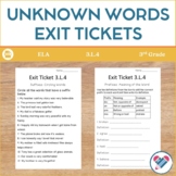 Unknown and Multiple Meaning Words Exit Tickets