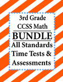 3rd Grade Math BUNDLE - Time Tests, Assessments CCSS – All