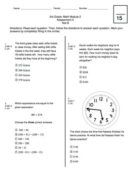 Preview of 3rd Grade CCSS Measurement (Eureka Module 2 Assessment 3)