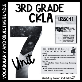 Preview of 3rd Grade- CKLA Unit 7 Vocabulary and Objective * Bundle