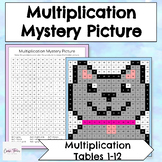 3rd Grade Cat Multiplication Times Table Color by Number M