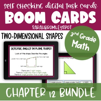 Preview of 3rd Grade Chapter 12 Resource Boom Card™ Bundle | 2 Dimensional Shapes