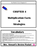 3rd Grade, Chapter 4 Go Math Review Packet