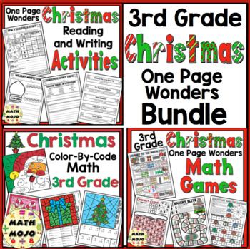 Preview of 3rd Grade Christmas Activities: Christmas Reading, Writing, and Math