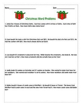 3rd Grade Christmas Math by Ms Samantha | Teachers Pay Teachers