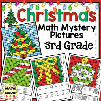 Preview of 3rd Grade Christmas Math: 3rd Grade Math Mystery Pictures