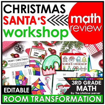 Preview of 3rd Grade Christmas Math Activities Holiday Classroom Transformation Escape Room