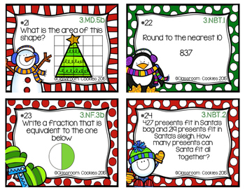 3rd Grade Christmas Math Task Cards (Common Core Aligned) by Classroom ...