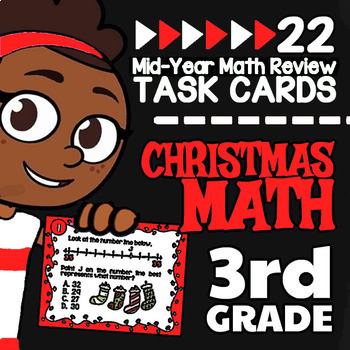 Preview of 3rd Grade Christmas Math Task Cards ★ 3rd Grade Math Christmas Activity