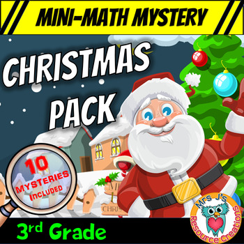 Preview of 3rd Grade Christmas Mini Math Mysteries - Printable & Digital Activities