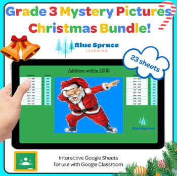 Preview of 3rd Grade Christmas Mystery Pictures Bundle!