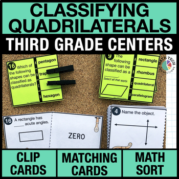 Preview of 3rd Grade Classifying Quadrilaterals Math Centers - 3rd Grade Math Games