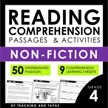 Preview of 4th Grade Close Reading Passages and Activities INFORMATIONAL TEXT | NONFICTION