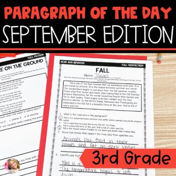 Preview of 3rd Grade Close Reading for September