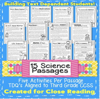 Preview of Scientific Method & Science 15 Close Reading Passages Common Core PDFs & Google