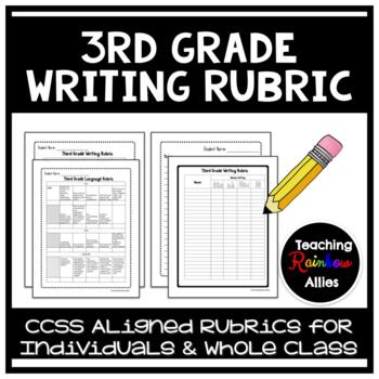 Preview of 3rd Grade Common Core Aligned Data Collection Writing and Language Rubrics