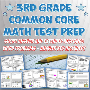 Preview of 3rd Grade Common Core Aligned Math Test Prep Packet with Answer Key