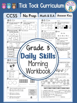 3rd Grade Daily Skills Morning Work by Tick Tock Curriculum | TpT