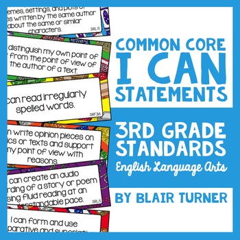 Preview of 3rd Grade Common Core ELA "I CAN" Statements
